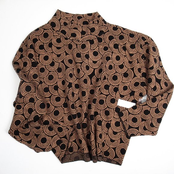 Anthropologie The Carys Mock-Neck Sweater by Maeve Black Circle Motif XL - Picture 2 of 9